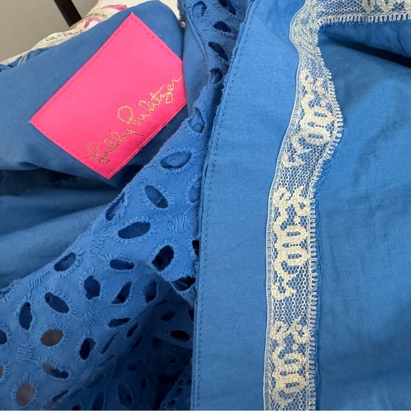 Lilly Pulitzer Josey One-Shoulder Dress Coastal Blue Size 8 - Picture 5 of 6